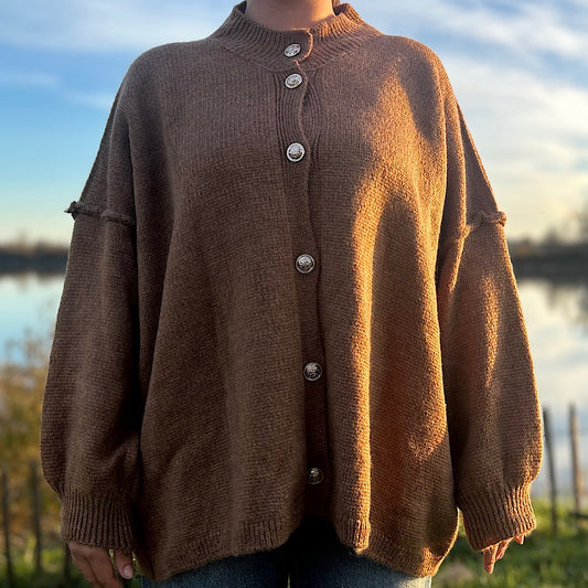 Pull large avec boutons